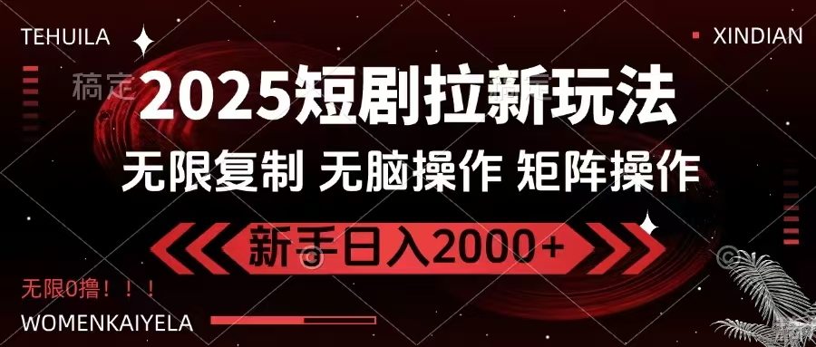 （14429期）2025短剧拉新玩法，无需注册登录，无限0撸，无脑批量操作日入2000+-资源鲟