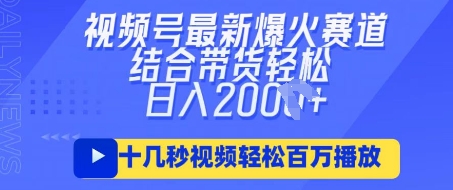 视频号最新爆火ai民国美女视频，轻松百万播放，结合带货日入数张-资源鲟