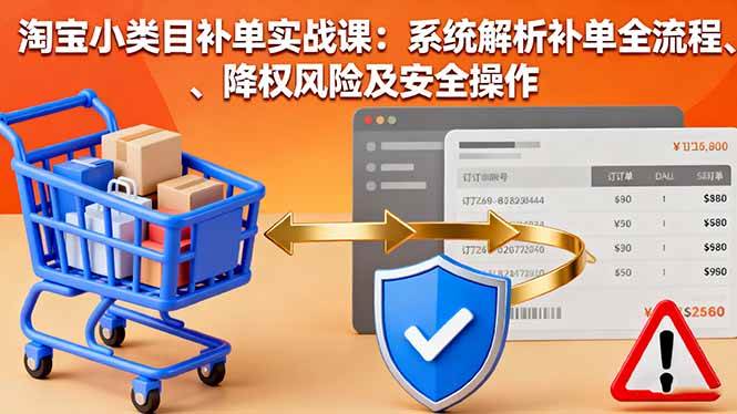 （16239期）淘宝小类目补单实战课：系统解析补单全流程、降权风险及安全操作-资源鲟