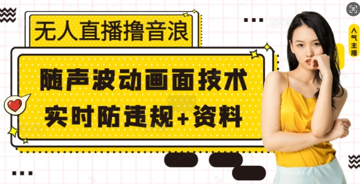 无人直播撸音浪+随声波动画面技术+实时防违规+资料【揭秘】-资源鲟