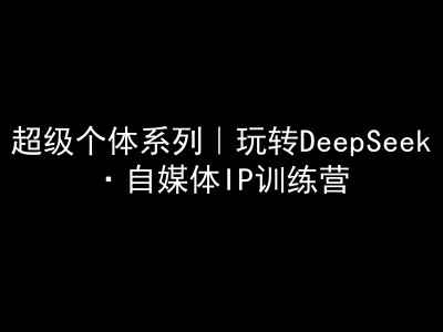 超级个体系列，玩转DeepSeek·自媒体IP训练营，deepseek教程-资源鲟