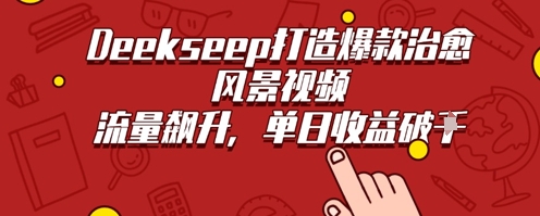 Deekseep制作治愈风景视频爆火出圈，单日收益几张，流量持续飙升-资源鲟