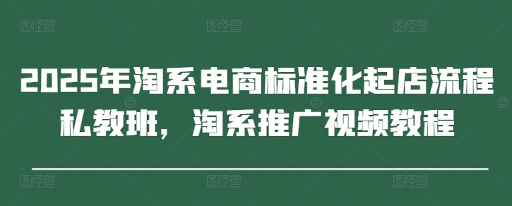 2025年淘系电商标准化起店流程私教班，淘系推广视频教程-资源鲟