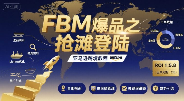 FBM爆品之抢滩登陆-亚马逊跨境教程-资源鲟