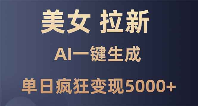 （13866期）美女暴力拉新，通过AI一键生成，单日疯狂变现5000+，纯小白一学就会！-资源鲟