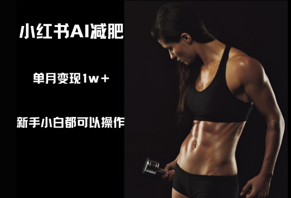 小红书AI减肥，新手小白都可以操作，单月变现1w+-资源鲟