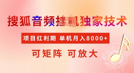 全网首发搜狐音频挂JI独家技术，项目红利期，可矩阵可放大，稳定月入8k【揭秘】-资源鲟