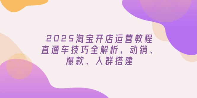 （14389期）2025淘宝开店运营教程更新，直通车技巧全解析，动销、爆款、人群搭建-资源鲟
