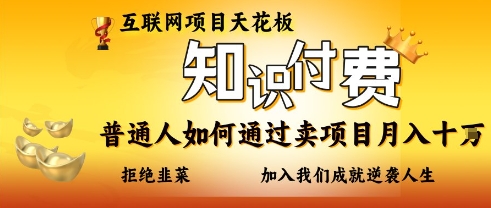 互联网项目天花板，知付付费项目，普通人如何通过卖项目月入十个，拒绝韭菜【揭秘】-资源鲟
