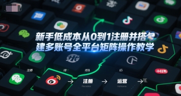 新手低成本从0到1注册并搭建多账号全平台矩阵操作教学，手机号-邮箱-IP-工具-资源鲟
