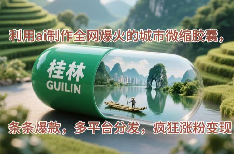（14704期）利用ai制作全网爆火的城市微缩胶囊，条条爆款，多平台分发，疯狂涨粉变现-资源鲟