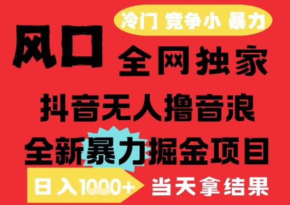 25年6月高爆抖音无人直播最新撸音浪掘金项目，解放双手小白可做，无脑日入1k+，门槛低【揭秘】-资源鲟