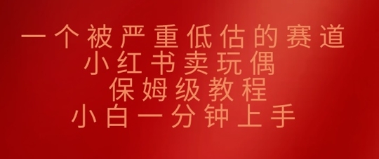 一个被严重低估的赛道，小红书卖玩偶，保姆级教程，小白一分钟上手-资源鲟