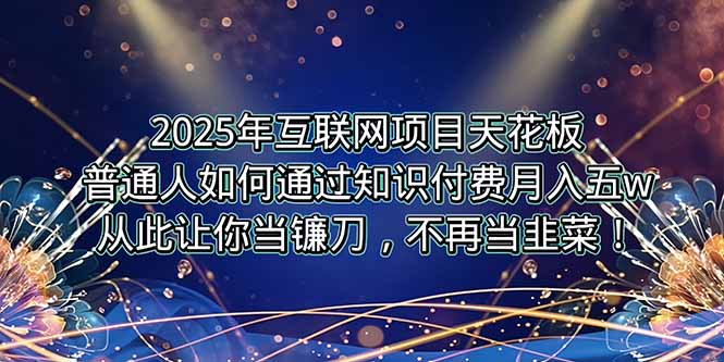 （15354期）2025年互联网项目天花板，普通人如何通过卖项目实现逆风翻盘，月入5W＋！-资源鲟