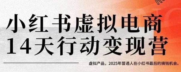 小红书虚拟电商14天变现训练营，虚拟产品，2025年普通人在小红书最后的搞钱机会（更新）-资源鲟