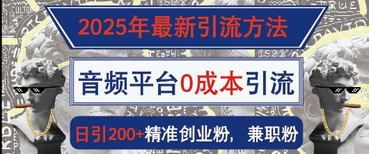 2025年最新引流方法，音频平台0成本引流，日引200+精准创业粉-资源鲟