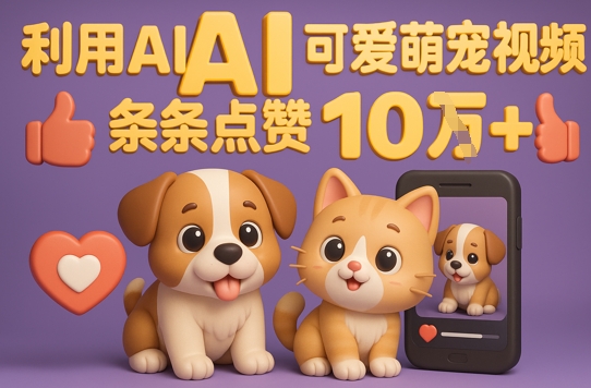 能骗过系统的AI萌宠视频制作全攻略：从0到 2W粉的爆款密码-资源鲟