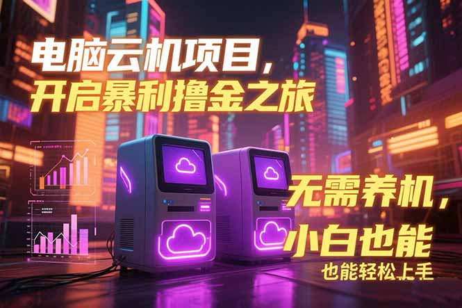 （15323期）电脑云机项目 暴力撸金玩法，不需要养机 配置没有要求 单机100个窗口一…-资源鲟
