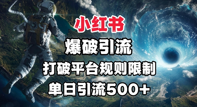 小红书爆破引流，打破平台的规则限制，单日引流500+精准粉-资源鲟