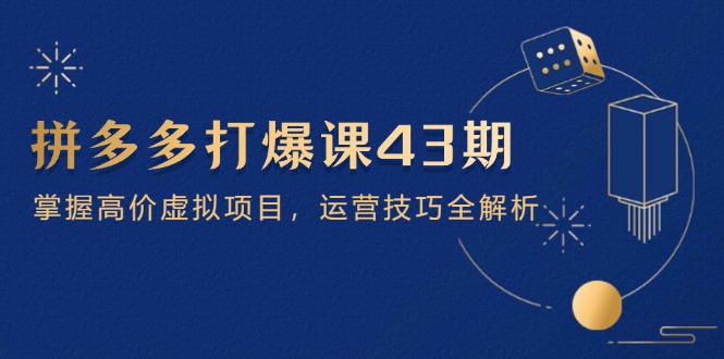 （14546期）拼多多打爆课第 43 期，掌握高价虚拟项目，运营技巧全解析（15节）-资源鲟