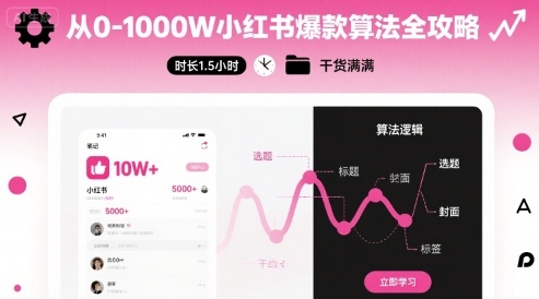 从0-1000W小红书爆款算法全攻略，时长1.5小时，干货满满-资源鲟