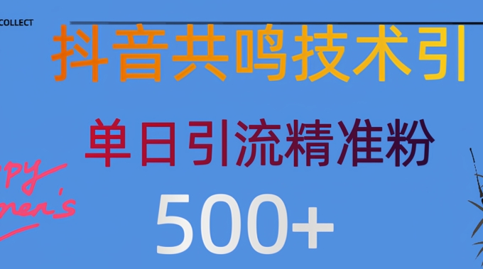 抖音情感引流创业粉，自然低成本，日引500+-资源鲟