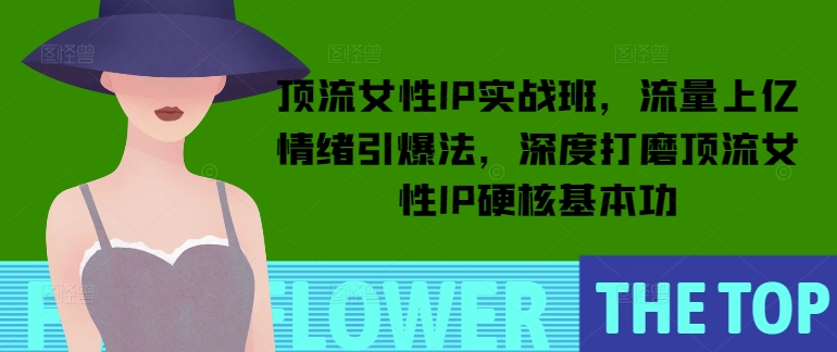 顶流女性IP实战班，流量上亿情绪引爆法，深度打磨顶流女性IP硬核基本功-资源鲟
