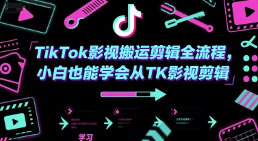 TikTok影视搬运剪辑全流程，小白也能学会从TK影视剪辑-资源鲟