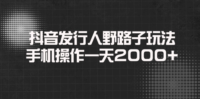 （14068期）抖音发行人野路子玩法，手机操作一天2000+-资源鲟