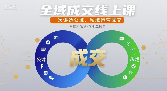 全域成交线上课，一次讲透公域、私域运营成交-资源鲟