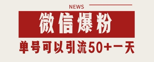 微信爆粉，私域暴力引流打法日引千粉 单号日进50+【揭秘】-资源鲟