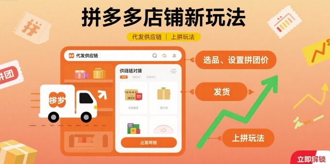 拼多多店铺新玩法，代发供应链上拼玩法-资源鲟