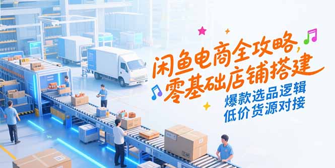 （15325期）闲鱼电商全攻略，零基础店铺搭建，爆款选品逻辑，低价货源对接-资源鲟