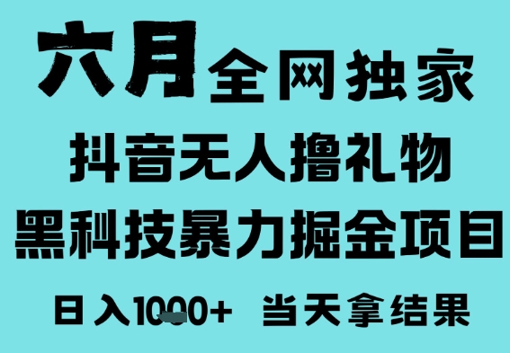 25年6月高爆抖音无人直播最新撸音浪掘金项目，门槛低小白可做，无脑日入1k，可矩阵放大【揭秘】-资源鲟