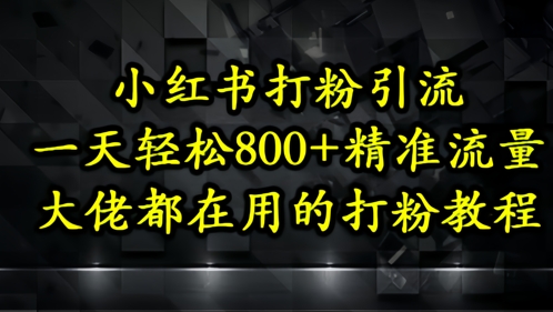 小红书打粉引流，一天轻松500+精准流量，大佬都在用的打粉教程-资源鲟