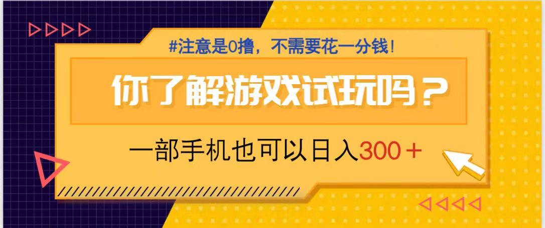 （14440期）游戏试玩，一部手机就可以日入300+，纯0撸项目，不需要花任何一分钱，…-资源鲟