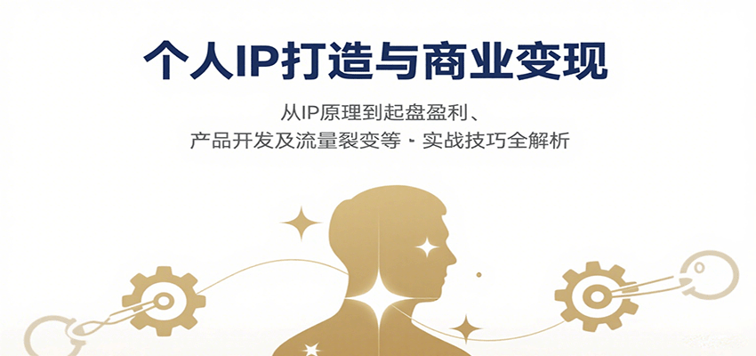 个人IP打造与商业变现，从IP原理到起盘盈利、产品开发及流量裂变等实战技巧全解析-资源鲟