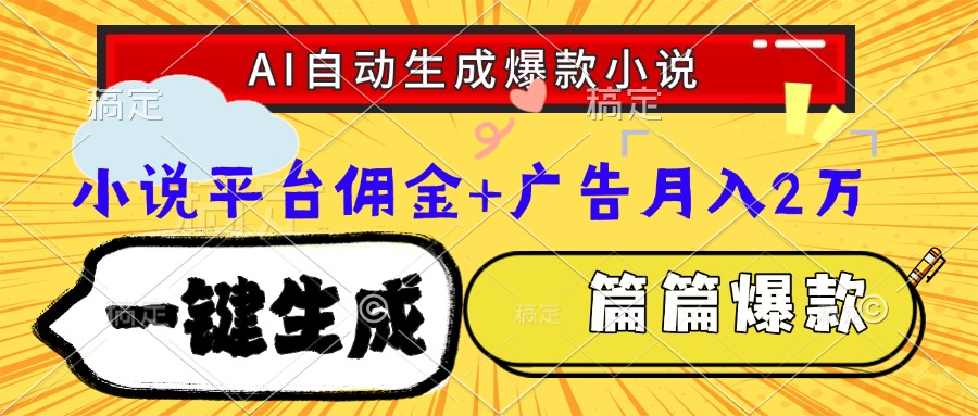（15051期）Ai自动生成网文爆款小说，一件生成小说大纲、故事情节，每篇都是爆款，…-资源鲟