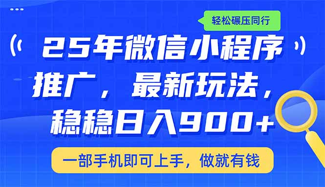 （14411期）25年最新小程序推广教学，稳定日入900+，轻松碾压同行-资源鲟