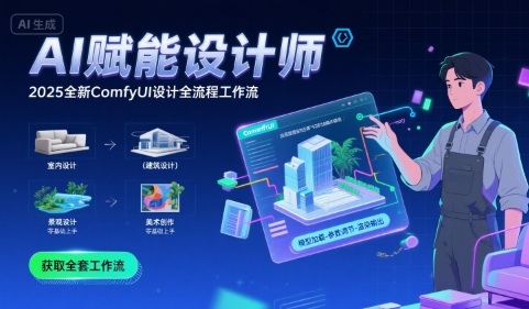 AI赋能设计师， 2025全新comfyui设计全流程工作流 ，室内-建筑-景观-美术，零基础直接上手-资源鲟