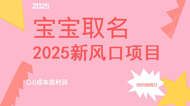 （14593期）2025新风口项目宝宝取名，0成本高利润，附保姆级教程，月入过万不是梦-资源鲟