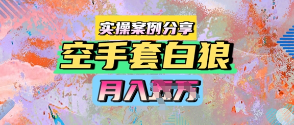 空手套白狼，月入过1W，实操案例分享-资源鲟
