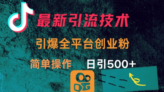 最新引流方法，引爆全平台的一个创业粉，简单操作日引300+-资源鲟