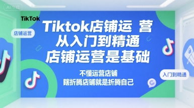 Tiktok店铺运营从入门到精通，店铺运营是基础，不懂运营店铺，瞎折腾店铺就是折腾自己-资源鲟