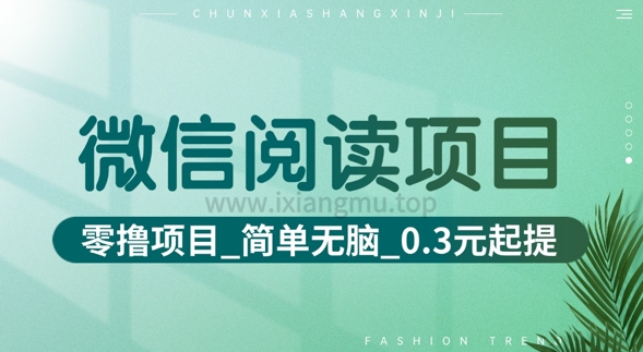 微信阅读项目_零撸项目+简单无脑+0.3元起提(六大平台合集汇总)-资源鲟