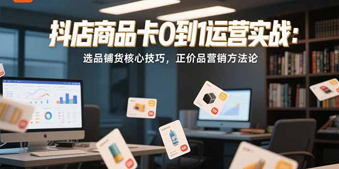 （15329期）抖店商品卡0到1运营实战：选品铺货核心技巧，正价品营销方法论-资源鲟