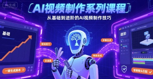 AI视频制作系列课程，从基础到进阶的AI视频制作技巧全涵盖-资源鲟