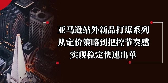 （13970期）亚马逊站外新品打爆系列，从定价策略到把控节奏感，实现稳定快速出单-资源鲟