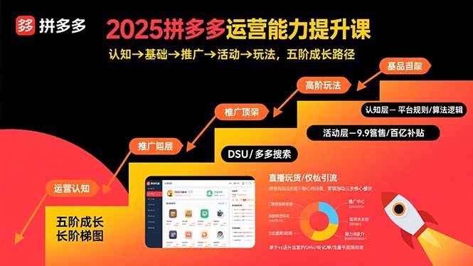 （15826期）2025拼多多运营能力提升课：认知→基础→推广→活动→玩法，五阶成长路径-资源鲟