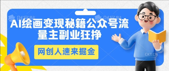 AI绘画变现秘籍：公众号流量主副业狂挣，网创人速来掘金-资源鲟